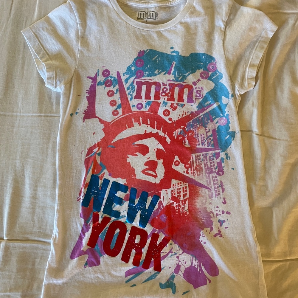 M&M's Women’s New York Liberty Tee - White, Red, Blue, Purple. Smoke free home